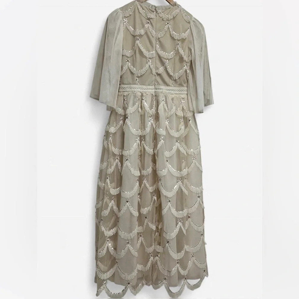 Dainty Jewells Glitz in the Garden Ivory Tulle Midi Dress Size XS - Picture 5 of 8